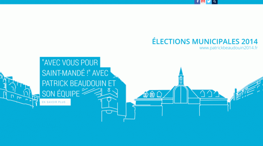 Visuel accueil site web de campagne de Patrick Beaudouin, municipales de mars 2014