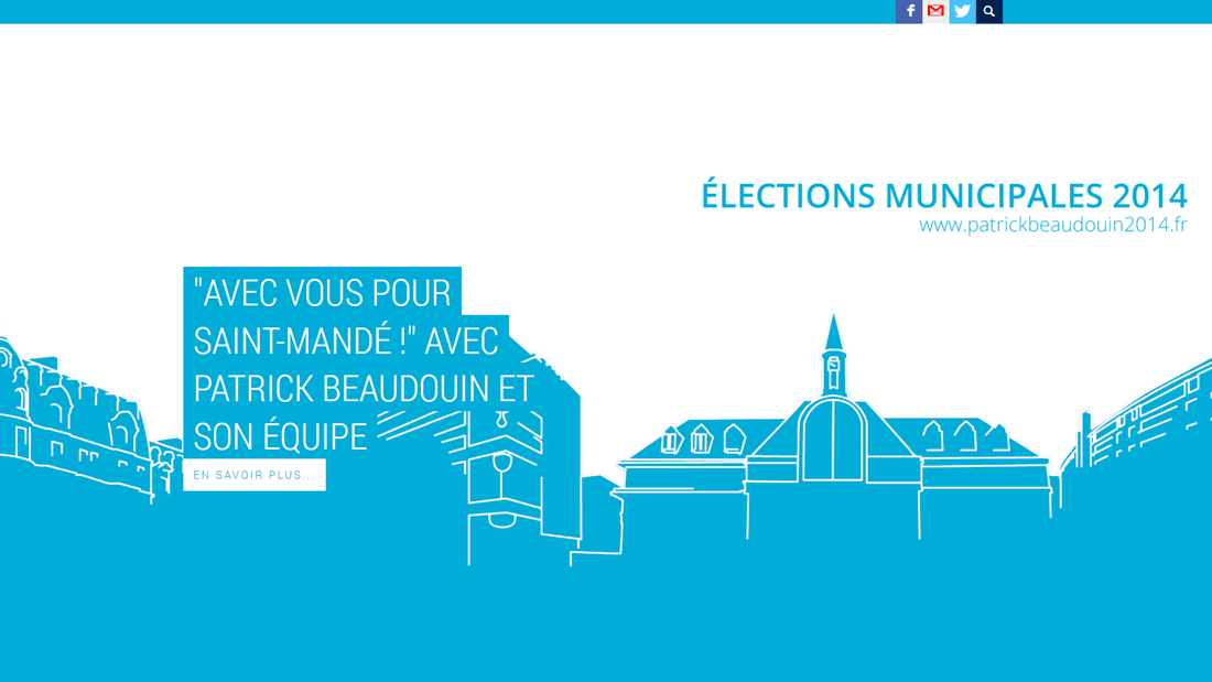 Visuel accueil site web de campagne de Patrick Beaudouin, municipales de mars 2014