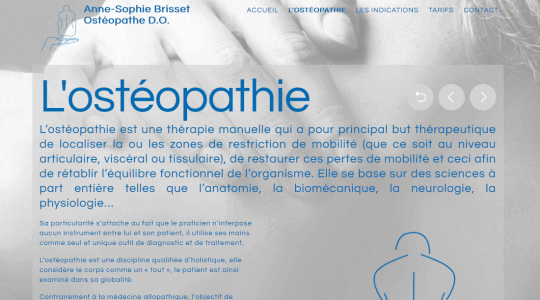Le site web du cabinet d'ostéopathie Anne-Sophie Brisset